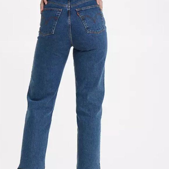 NWOT Women's Levi Ribcage Straight Leg Jeans - 32W 29L - Georgie - Picture 2 of 13